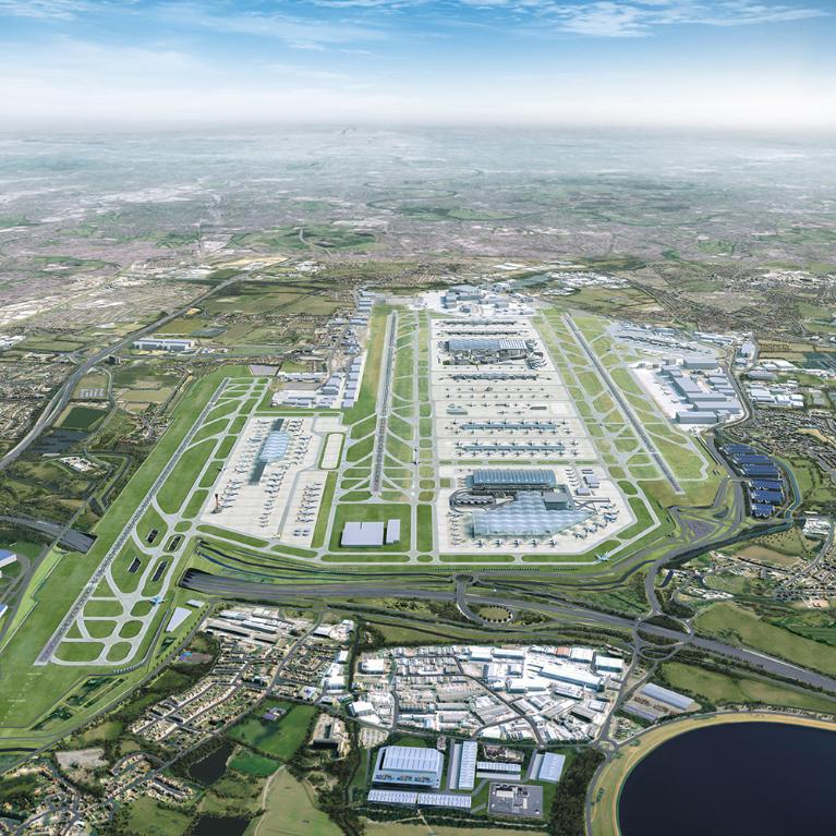 expansion plans aerial shot showing the third runway