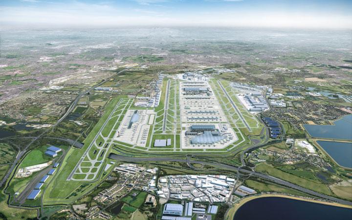expansion plans aerial shot showing the third runway