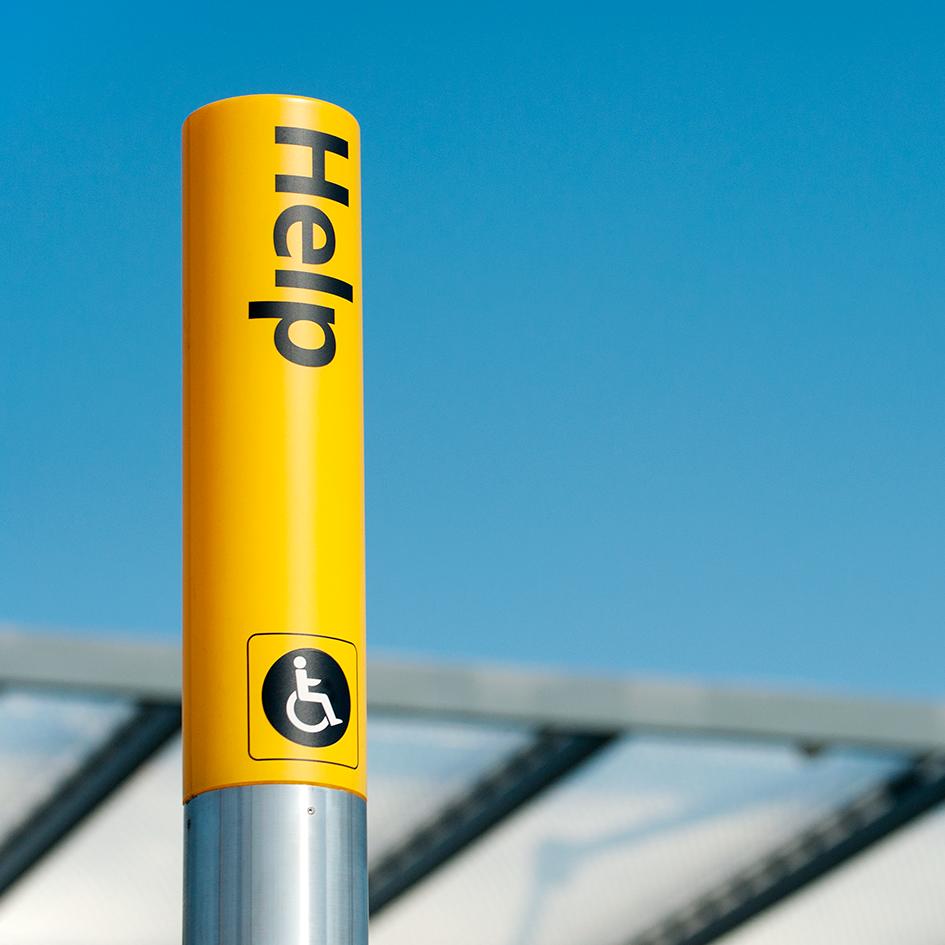 Look out for the Help points dotted around the airport