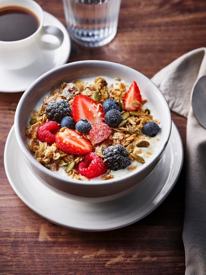In Terminal 5, Yoghurt, Granola and Berries at Plane Food is a simple but nourishing start.