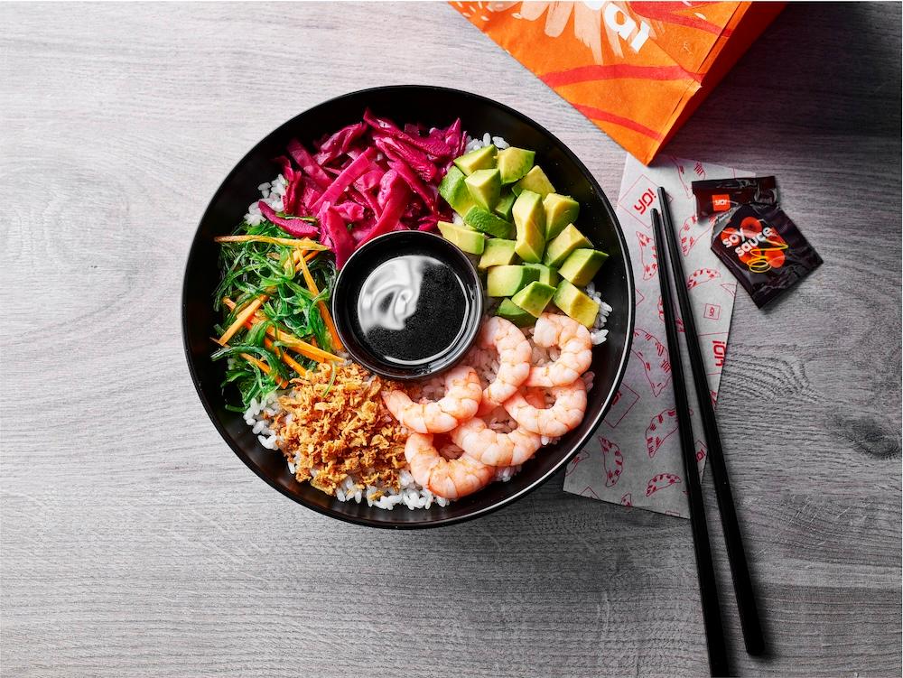 YO!’s King Prawn Poke, now available to go in T2, T2B, T3 and T4, is light, nourishing and great for digestion.