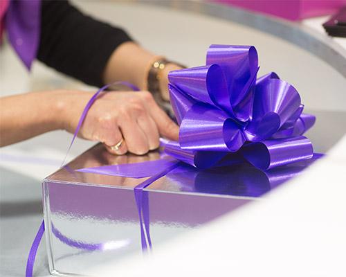 A gift being wrapped at Heathrow