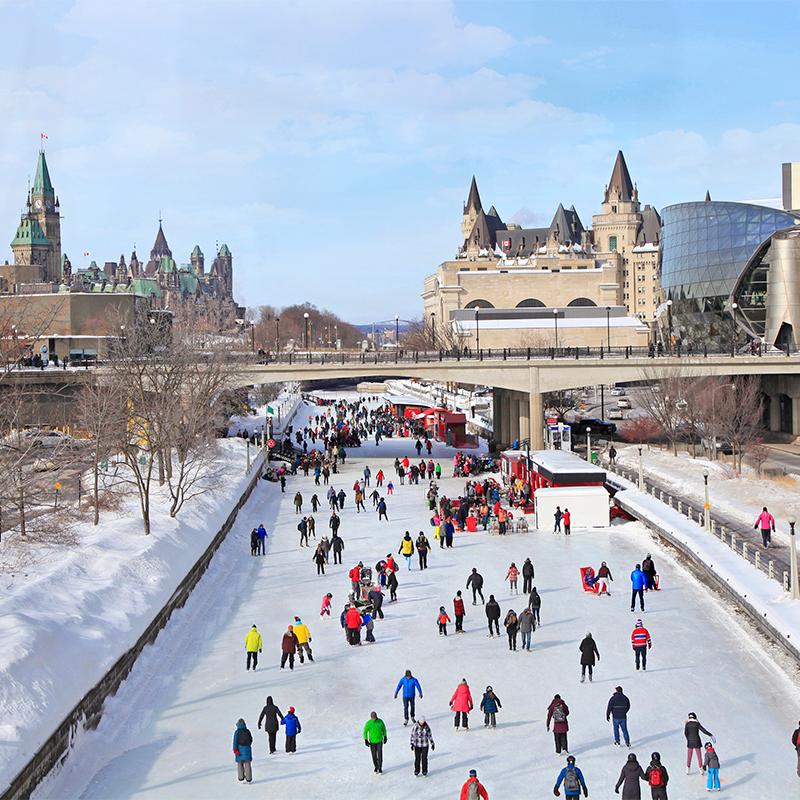 Rideau Canal Ice Skating Rink in winter