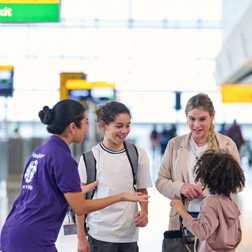 Heathrow helper with a family
