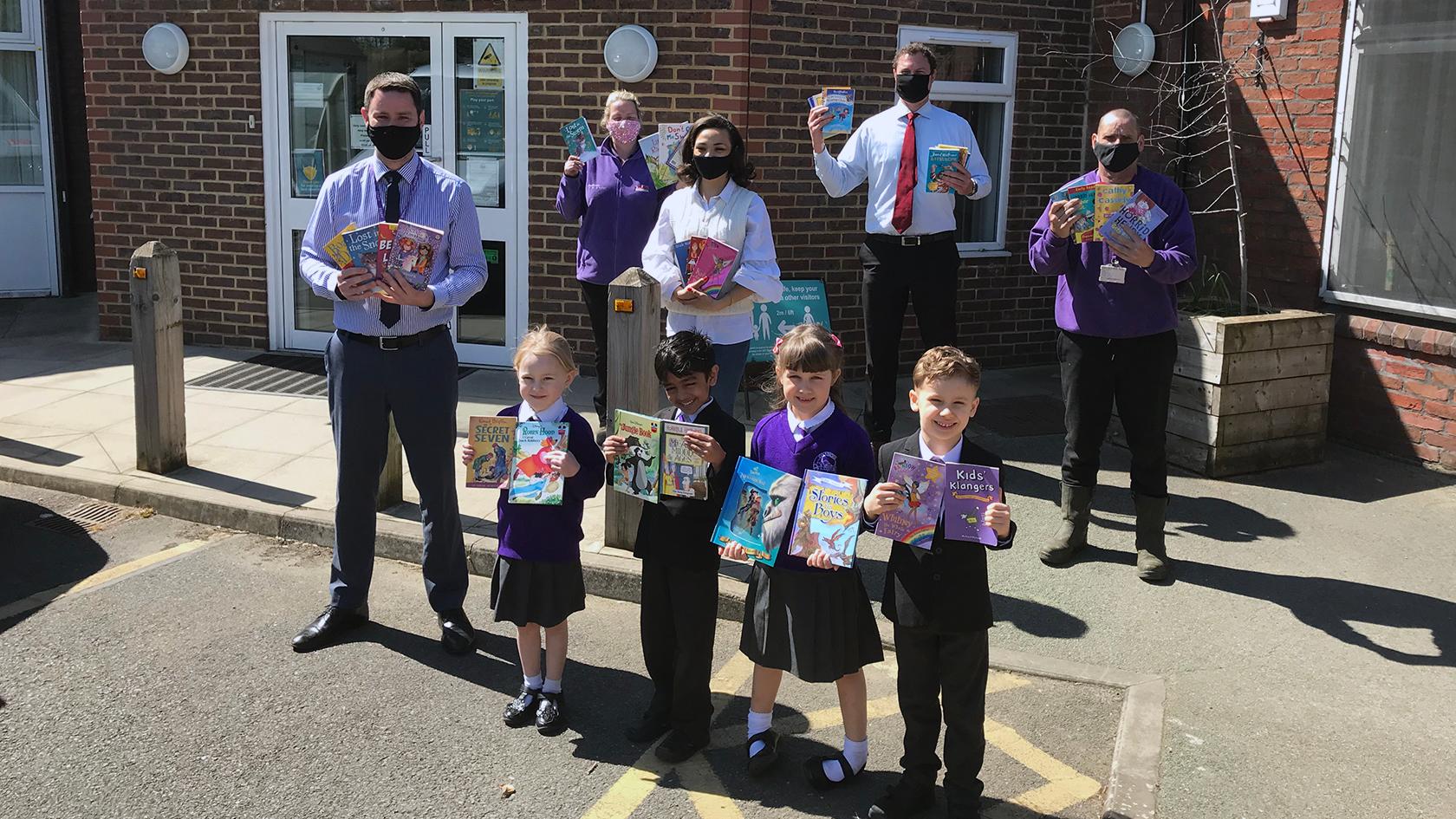 Book donation to Colnbrook Primary School
