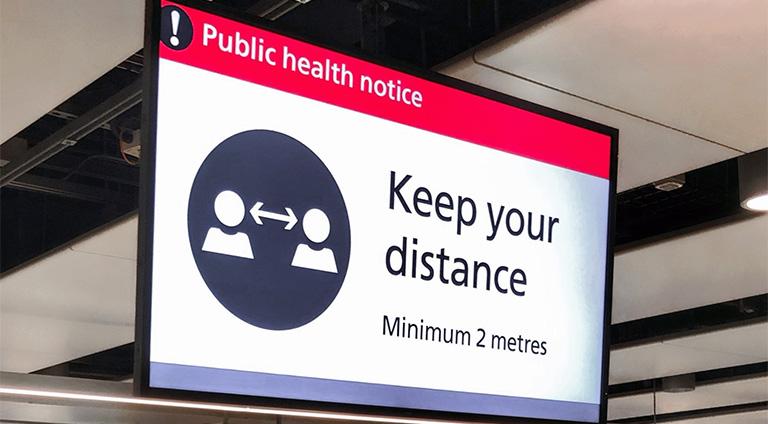 Social distancing signage