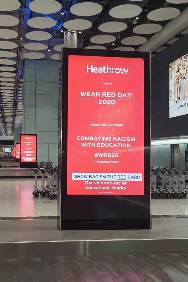 heathrow red sign