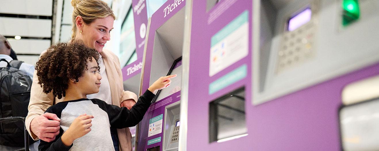 A family booking Heathrow Express tickets