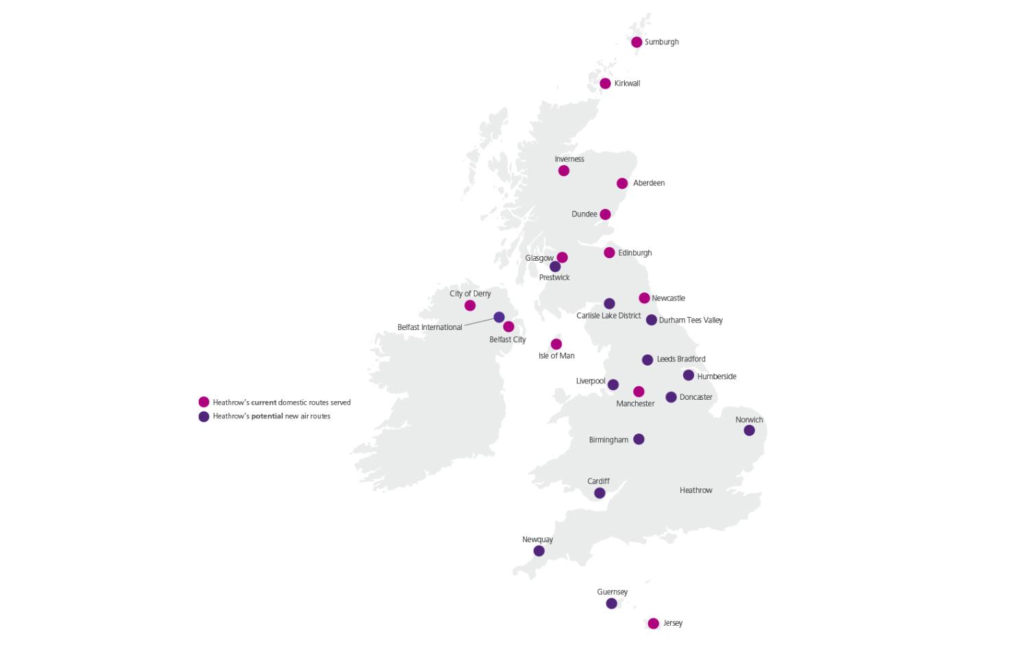 UK map with highligted locations