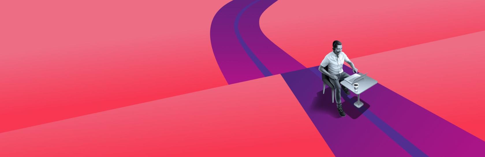 Man working on laptop